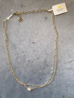 BNWT Kendra Scott Emilie Gold Multi Strand Set in Iridescent Drusy $125